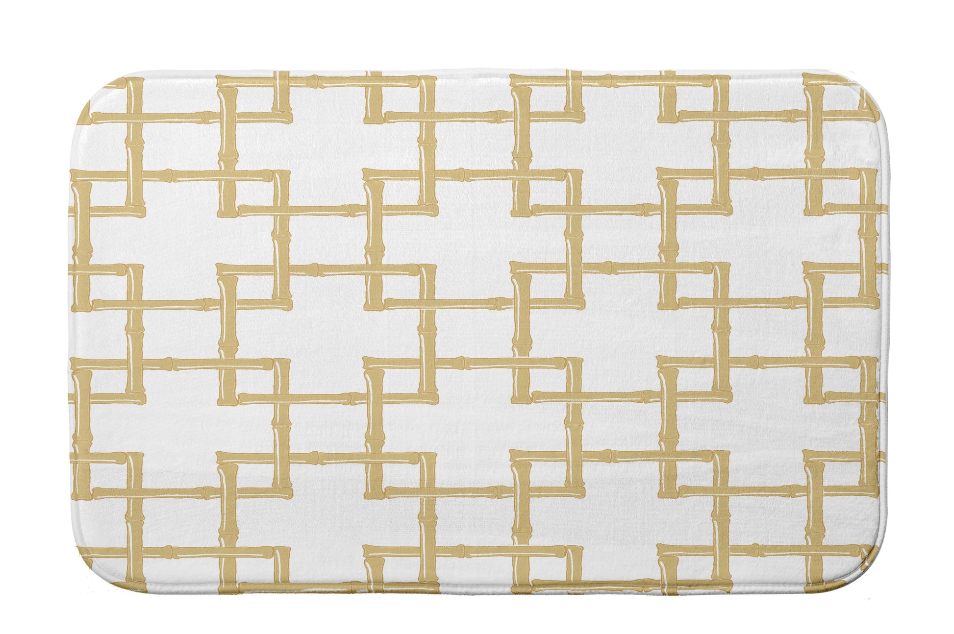 Simply Daisy 24" x 17" Plush Microfiber Yellow Bamboo Bath Mat