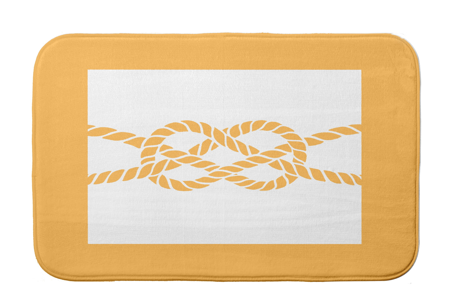 Simply Daisy 24" x 17" Plush Microfiber Yellow Nautical Knot Bath Mat