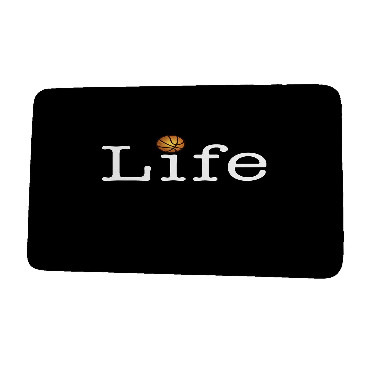 Simply Daisy 34" x 21" Plush Microfiber Black Life + Ball Bath Mat