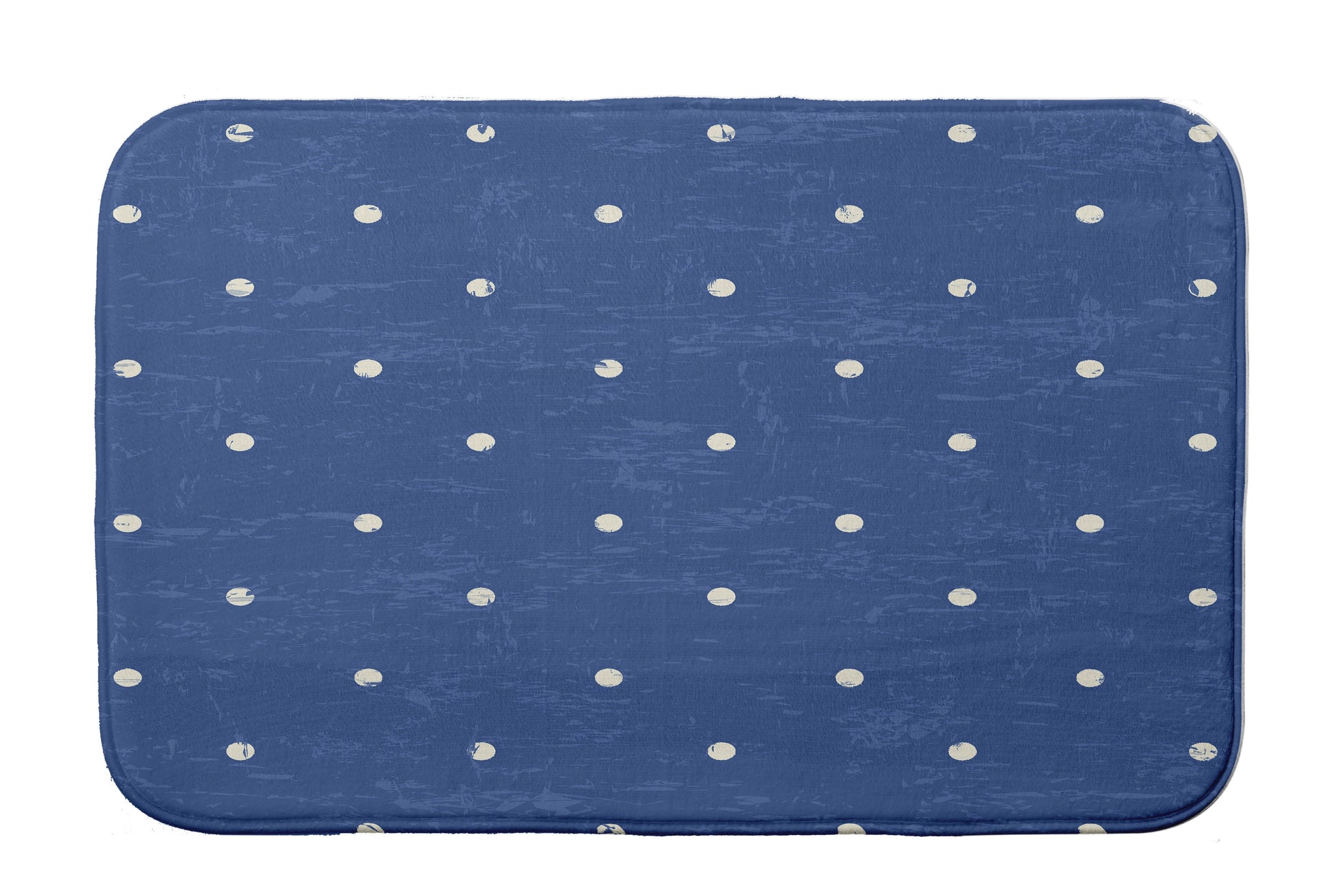 Simply Daisy 34" x 21" Plush Microfiber Blue Dorothy Dot Bath Mat