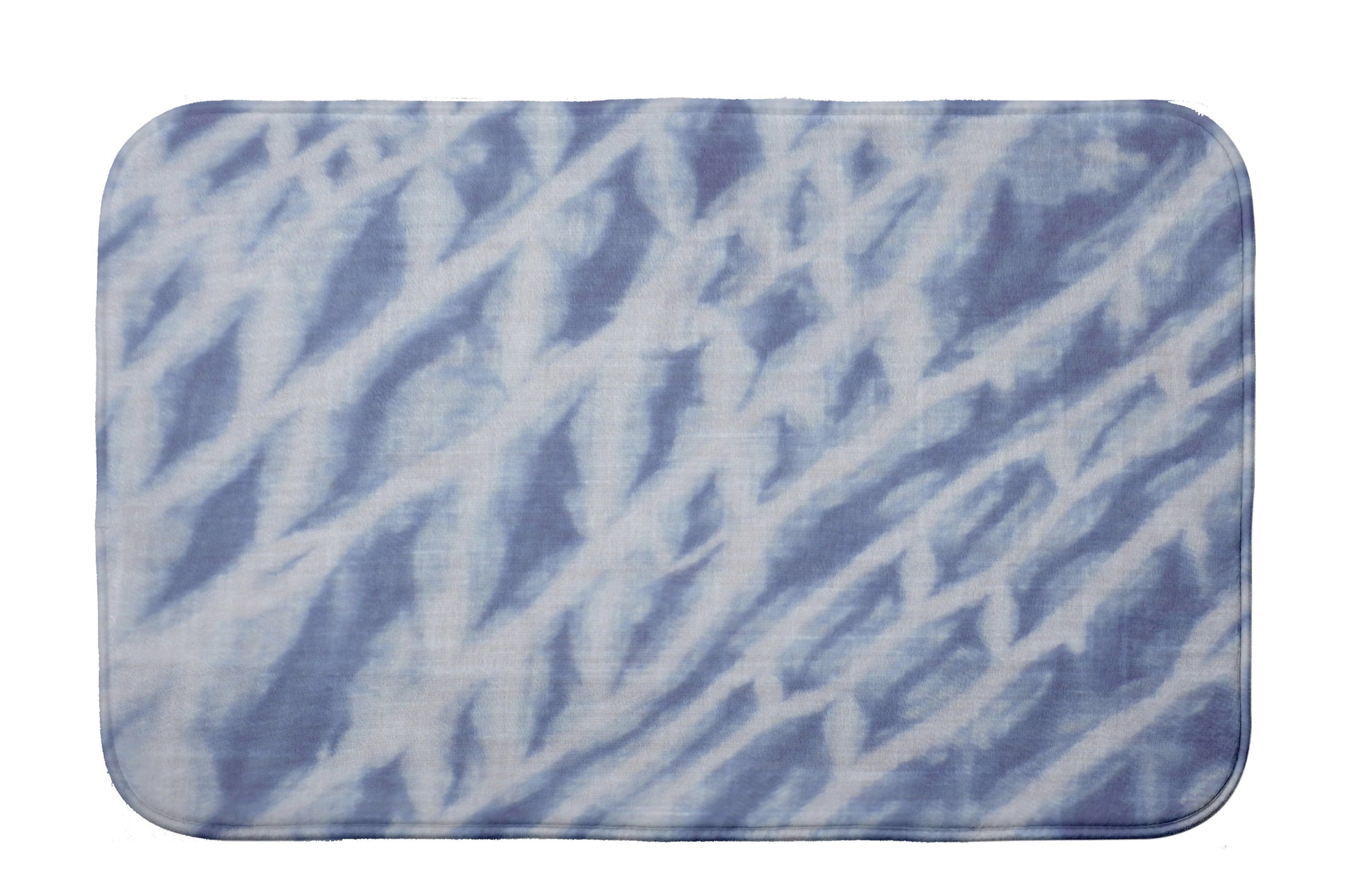 Simply Daisy 34" x 21" Plush Microfiber Blue Shibori Stripe Bath Mat