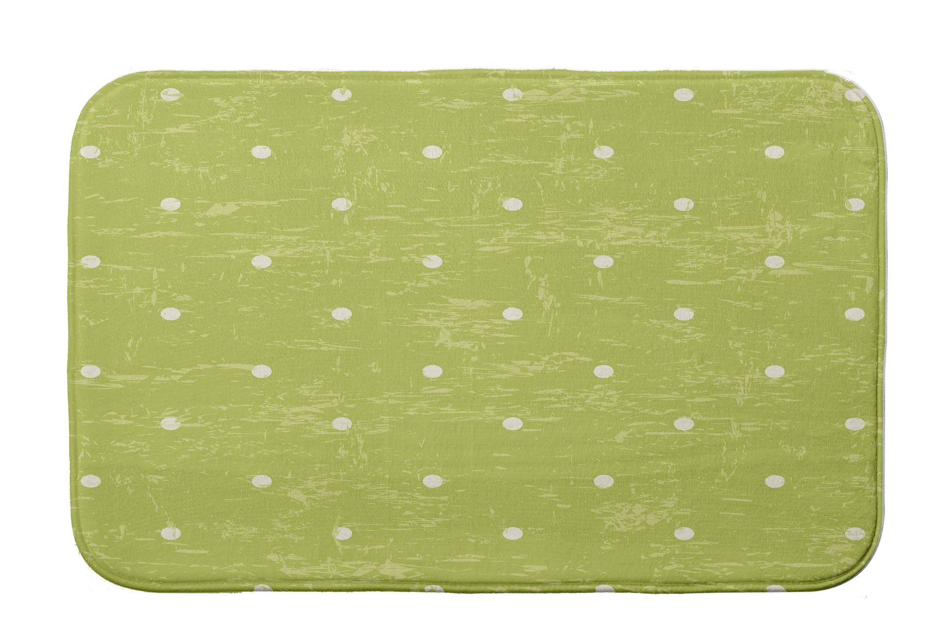Simply Daisy 34" x 21" Plush Microfiber Green Dorothy Dot Bath Mat