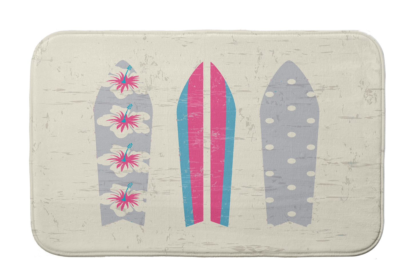 Simply Daisy 34" x 21" Plush Microfiber Grey-Pink Triple Surf Bath Mat