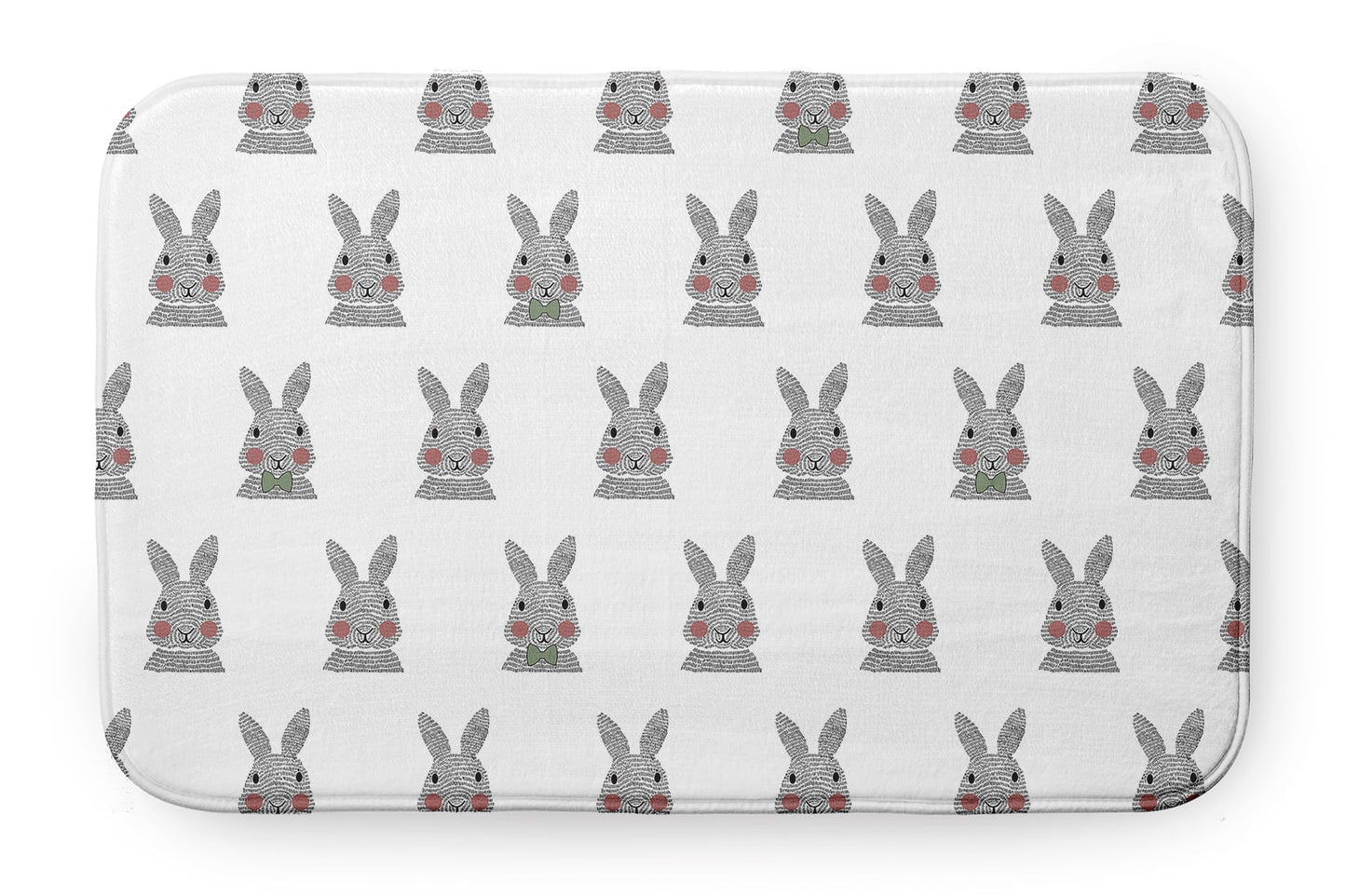Simply Daisy 34" x 21" Plush Microfiber Laurel Tree Green Bunny Fluffle Easter Bath Mat