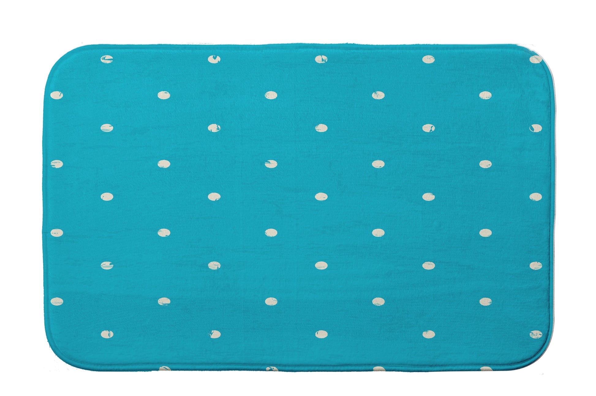 Simply Daisy 34" x 21" Plush Microfiber Turquoise Dorothy Dot Bath Mat