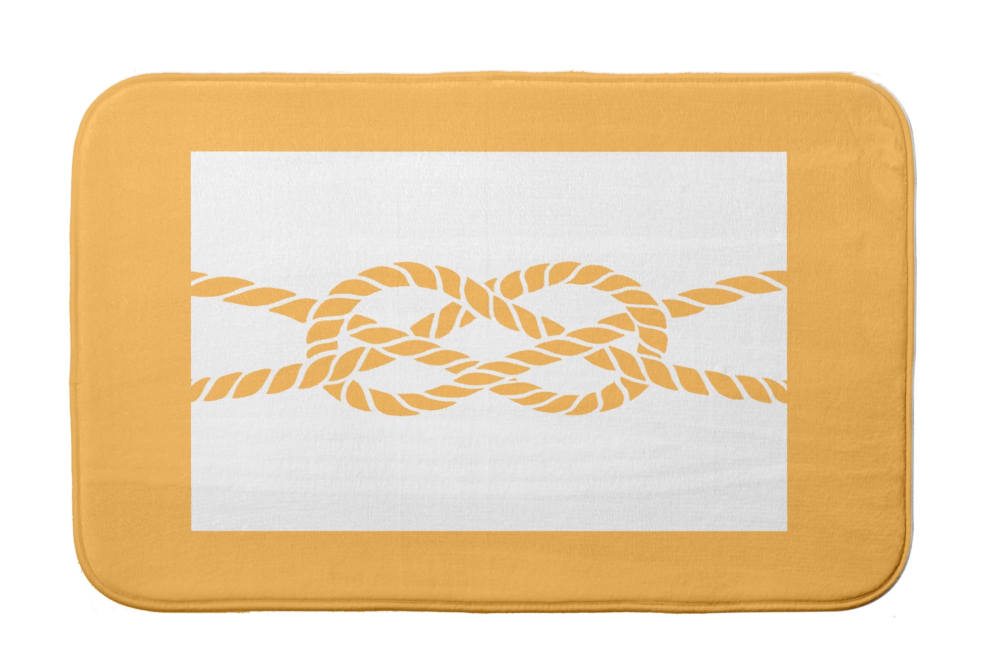 Simply Daisy 34" x 21" Plush Microfiber Yellow Nautical Knot Bath Mat