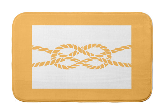 Simply Daisy 34" x 21" Plush Microfiber Yellow Nautical Knot Bath Mat
