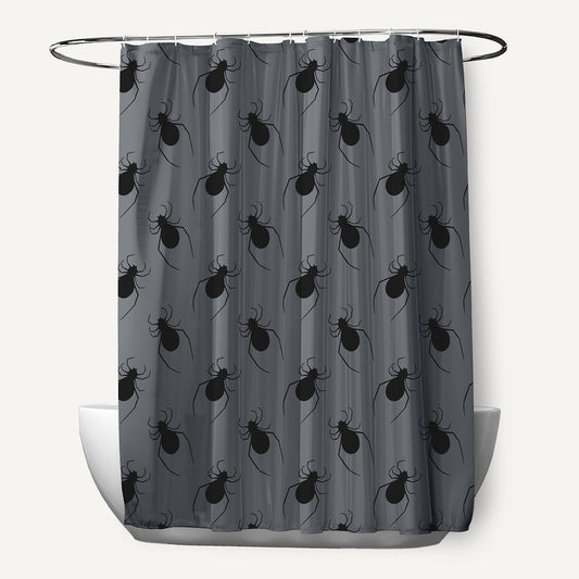 Simply Daisy 70" W x 73" H Spider Pattern Polyester Shower Curtain, Steel Gray