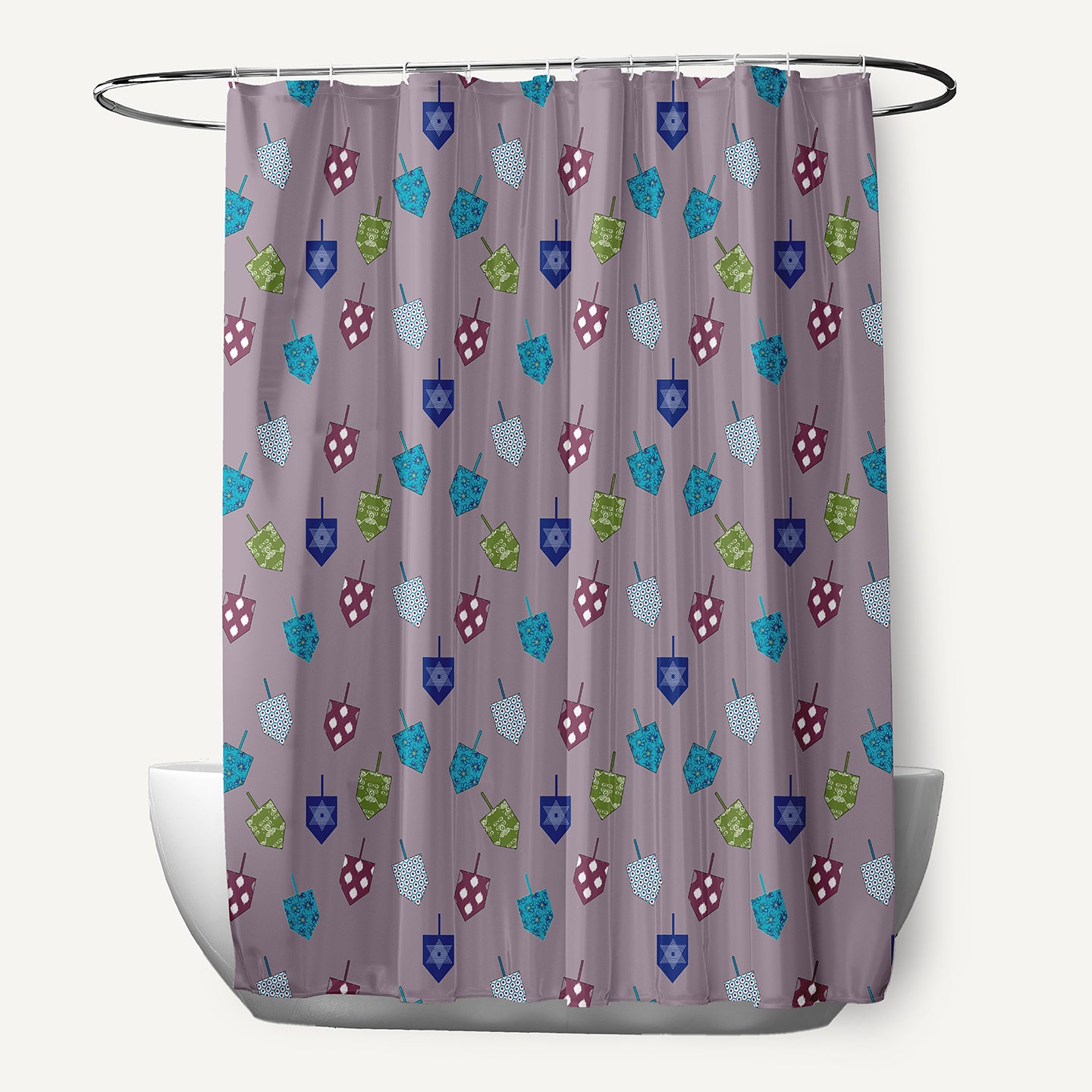 Simply Daisy 70" W x 73" L Dreidel Pattern Polyester Shower Curtain, Light Purple [1 Ct]