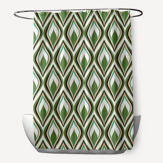 Simply Daisy 70" W x 73" L Feathers Polyester Shower Curtain, Scallion [1 Ct]