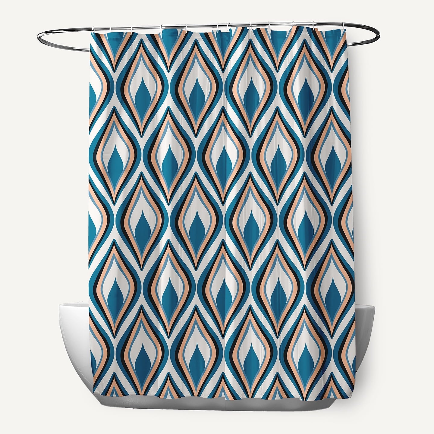 Simply Daisy 70" W x 73" L Feathers Polyester Shower Curtain, Unreal Teal [1 Ct]