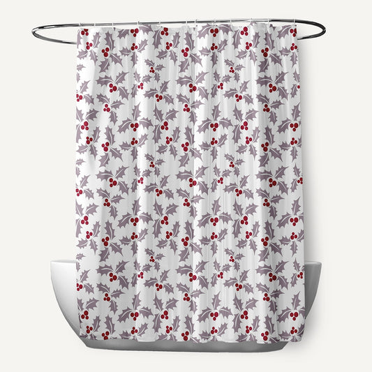 Simply Daisy 70" W x 73" L Holly Bush Polyester Shower Curtain, Light Purple [1 Ct]