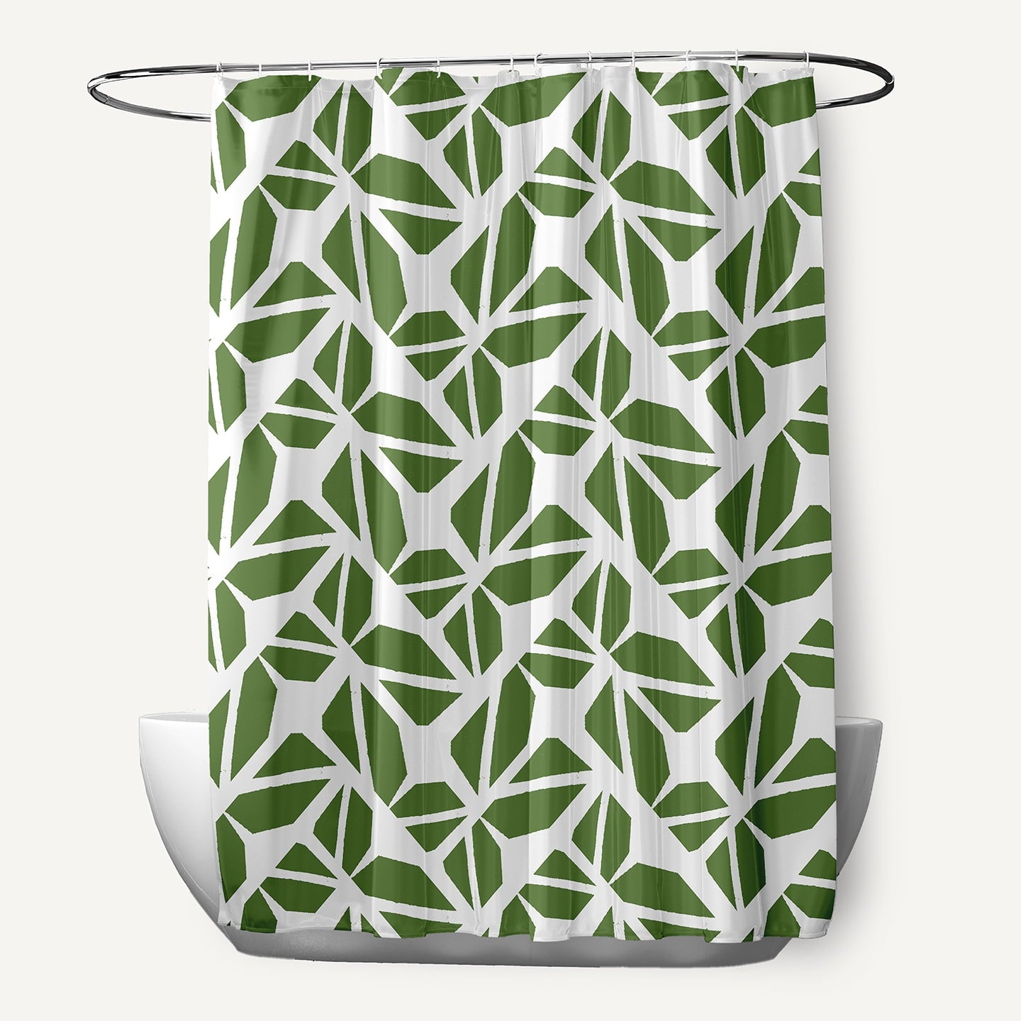 Simply Daisy 70" W x 73" L Kaleidoscope Graffiti Polyester Shower Curtain, Scallion [1 Ct]