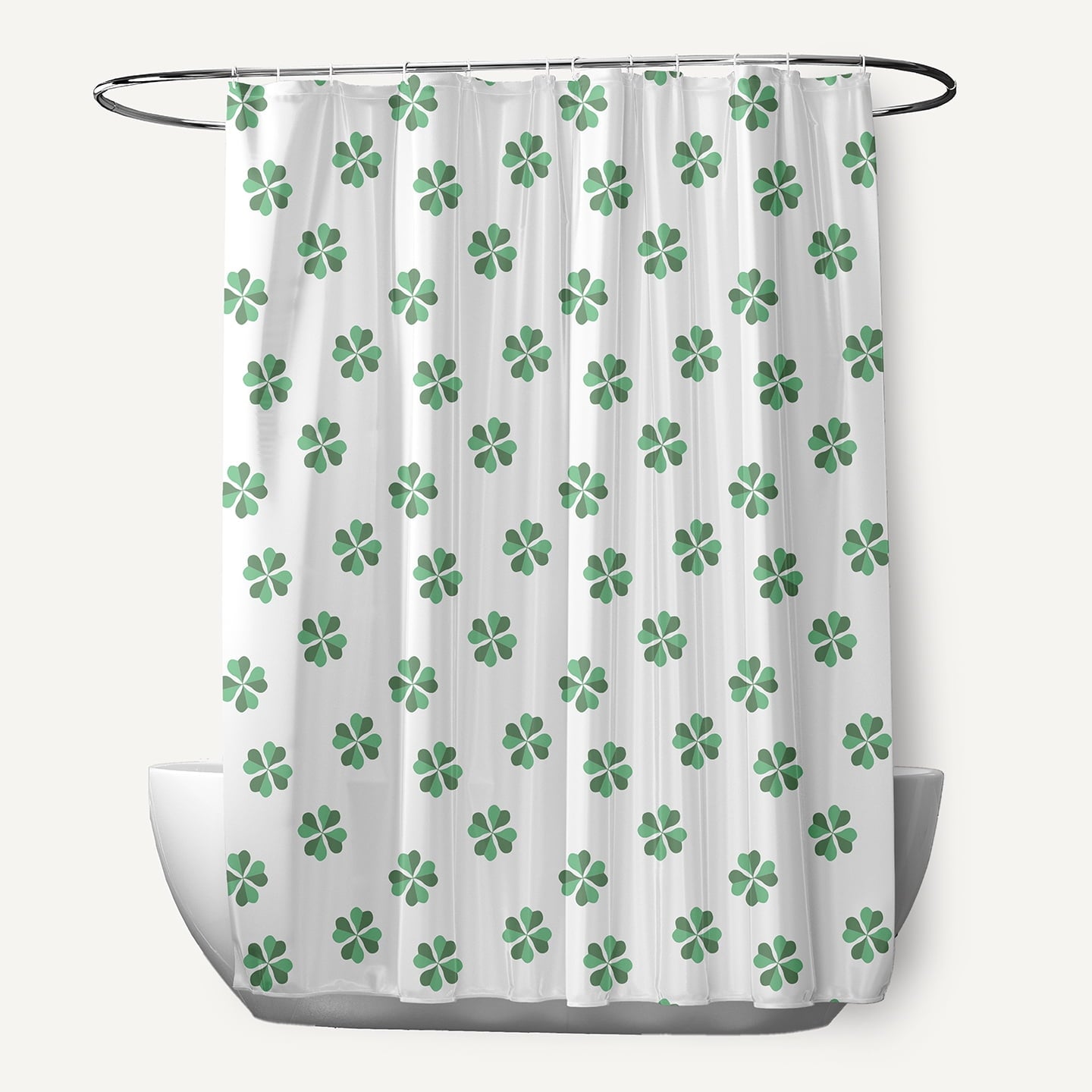 Simply Daisy 70" W x 73" L Lucky Patch Polyester Shower Curtain, Laurel Tree Green [1 Ct]
