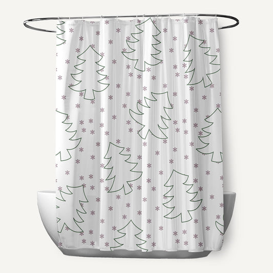 Simply Daisy 70" W x 73" L Tree Outlines Polyester Shower Curtain, Light Purple [1 Ct]