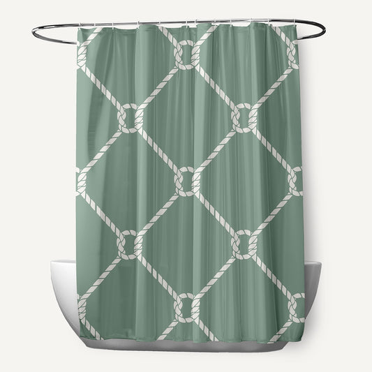 Simply Daisy Ahoy! Sage 70" w x 73" h Shower Curtain