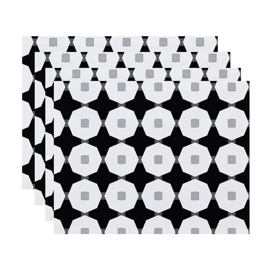 Simply Daisy Button Up Geometric Print Placemat, Set of 4