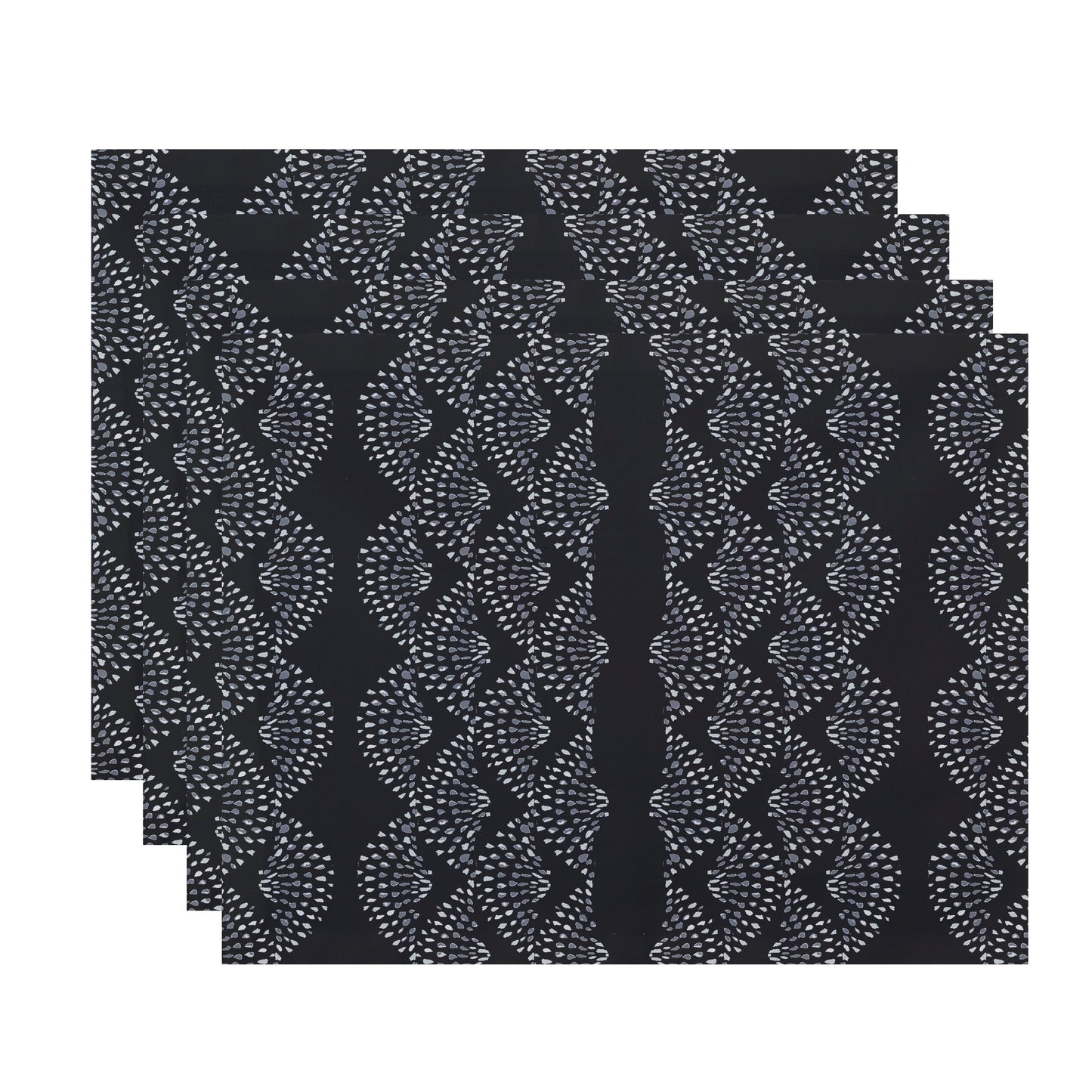 Simply Daisy Dotted DÃƒÂ©cor 18 x 14 Inch Black Stripe Print Placemat (Set of 4)