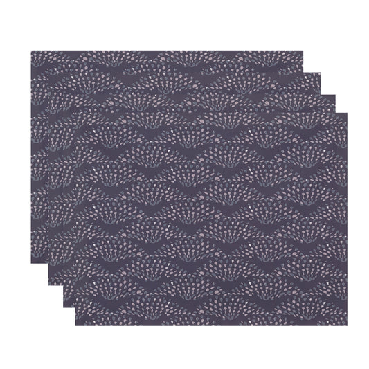 Simply Daisy Fan Dance 18 x 14 Inch Purple Geometric Print Placemat (Set of 4)