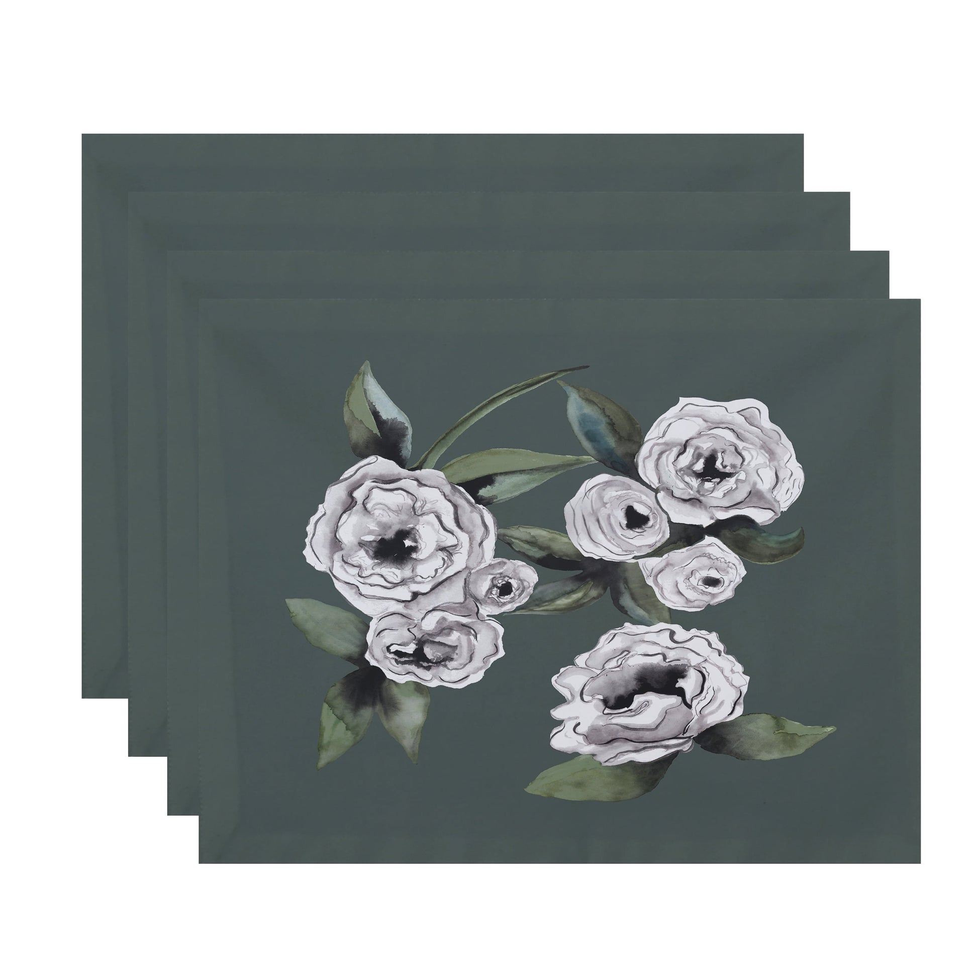 Simply Daisy Radiant Rose 18 x 14 Inch Green Floral Print Placemat (Set of 4)