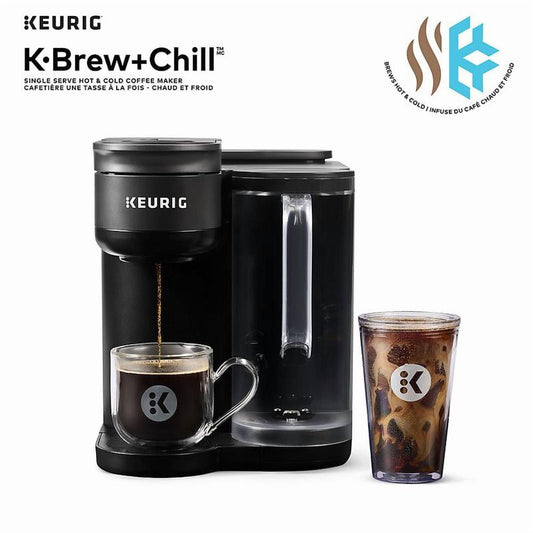 Single Serve Coffee Maker, Black - Home & Office Use, Makes Iced and Hot Coffee