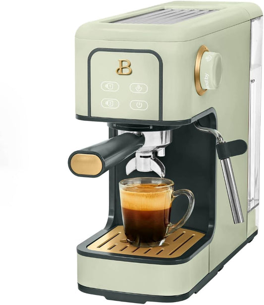 Slim Espresso Machine 20-Bar Pressure, 52mm Portafilter, Steam Wand, Touch Display, 50oz Removable Tank, Cup Warmer, Single & Double Shot, Space-Saving Design (Sage Green)