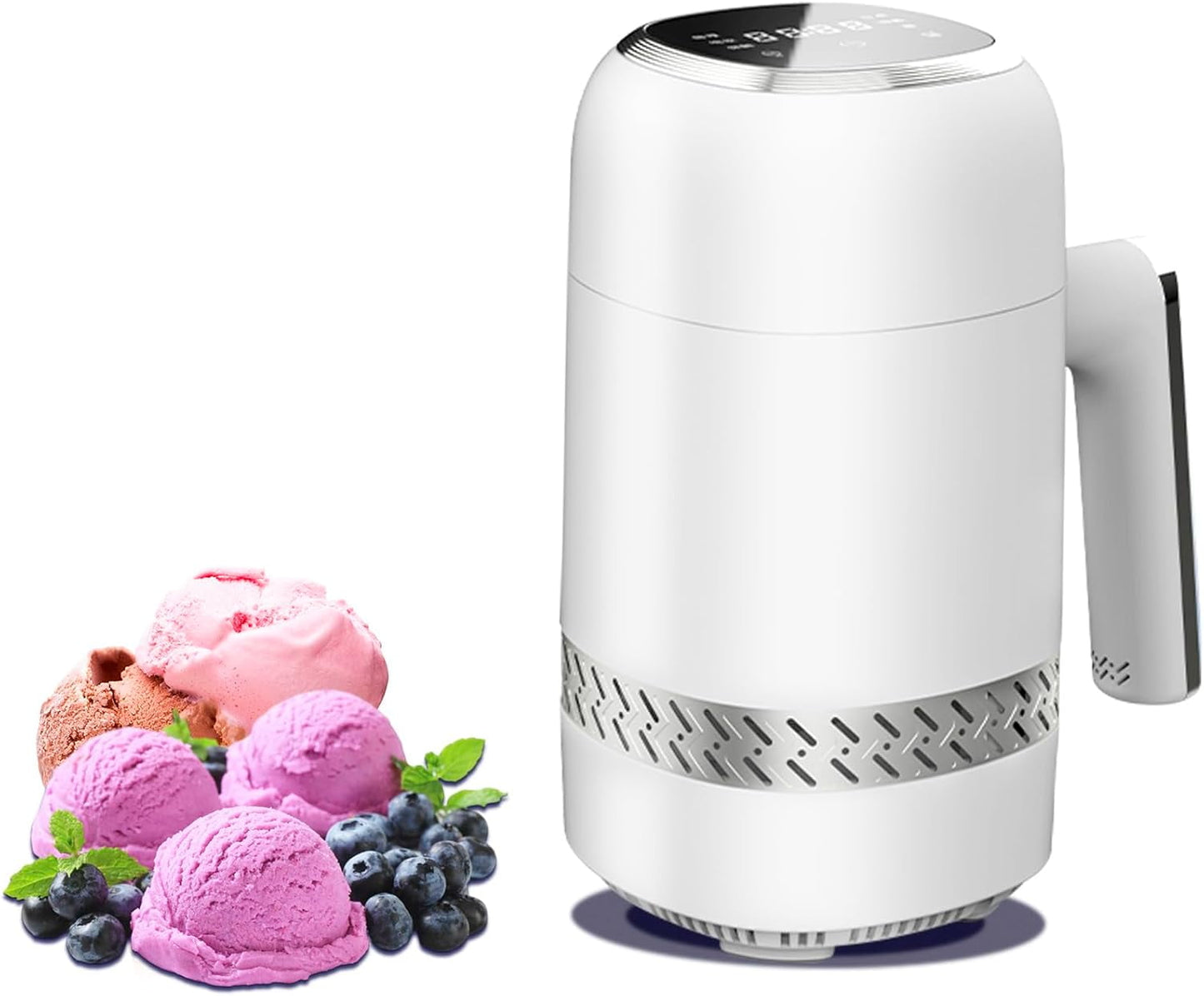 Smart Ice Cream Maker – 300ML Automatic Home Ice Cream Machine, Soft Serve & Frozen Yogurt Maker, Touch Control, Semiconductor Cooling, Overheat Protection