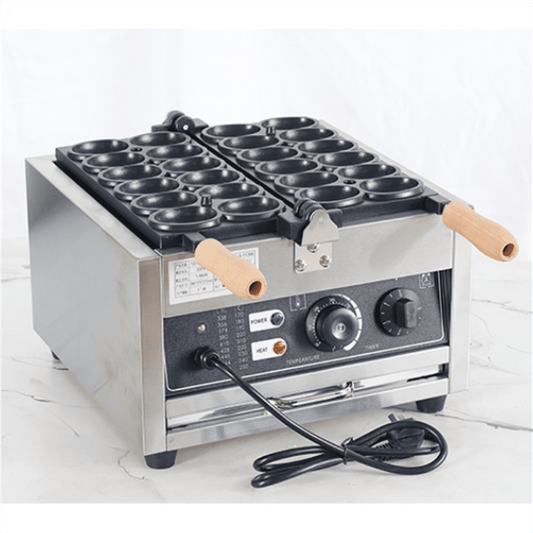 Smile Face Bubble Egg Waffle Maker - 1800W Commercial Electric Puff Iron for Cafe, Bakery, Tea Shop, Restaurant Skewers