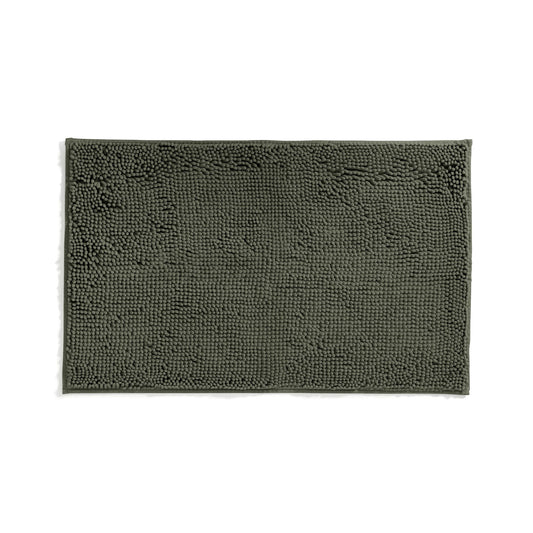 Soft Absorbent Chenille Bath Mat Rug with Anti-Skid Rubber Backing, 34 x 21, Sage, by Noble Linens