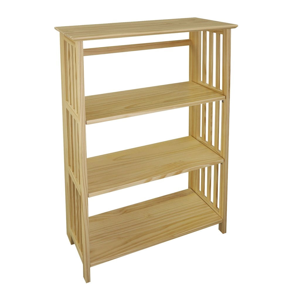 Yu Shan Soho Manhattan 4-Shelf Folding Bookcase 26" Wide - Natural