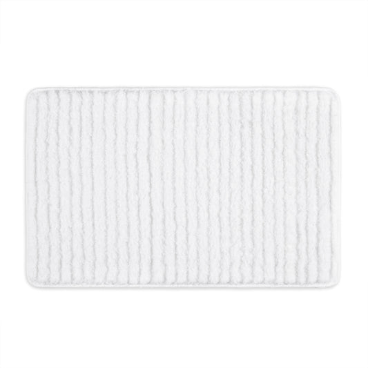 Sohome Chino Striped Machine Washable Bath Mat, White, 27"x48"