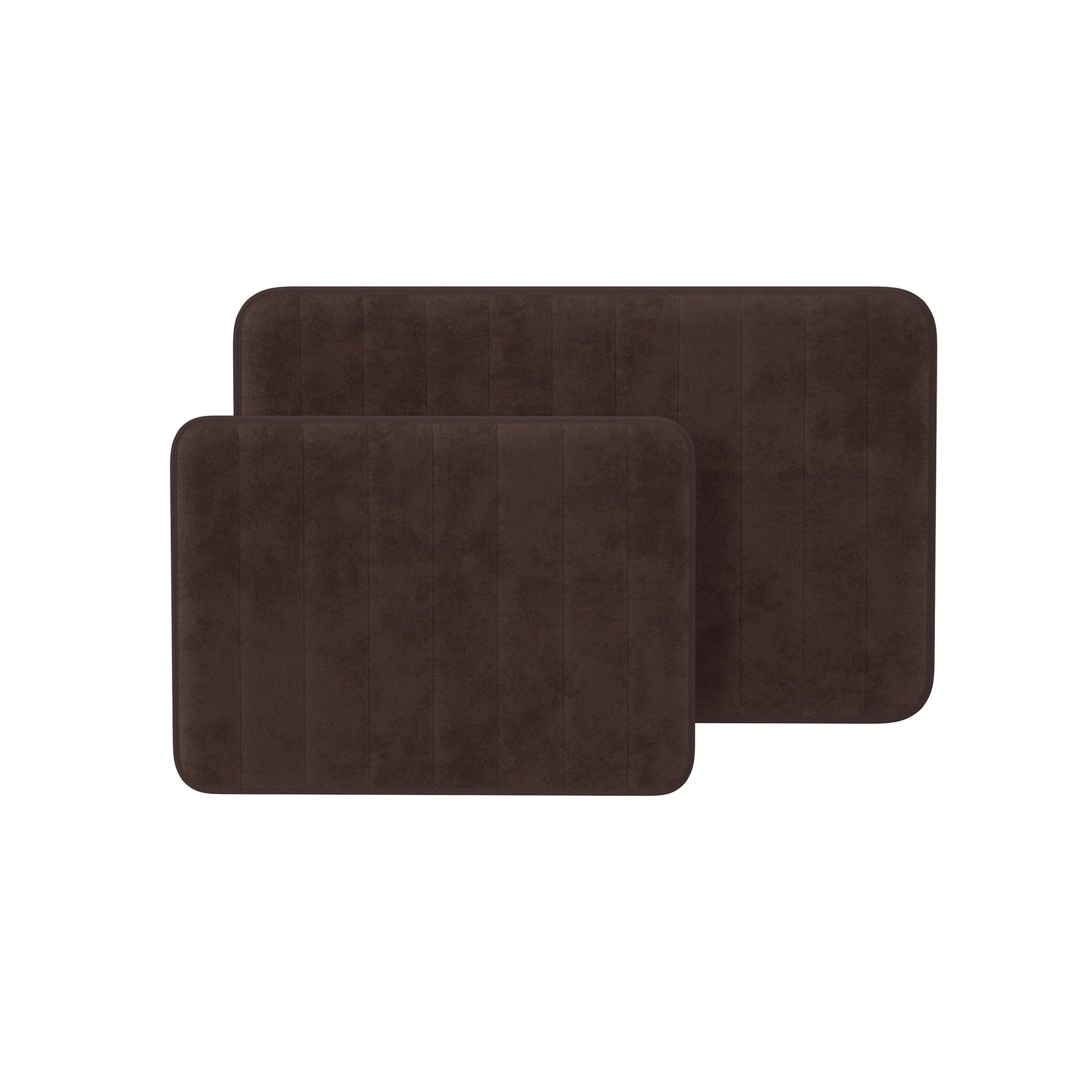 Somerset Home 2-Piece Memory Foam Striped Bath Mat Set