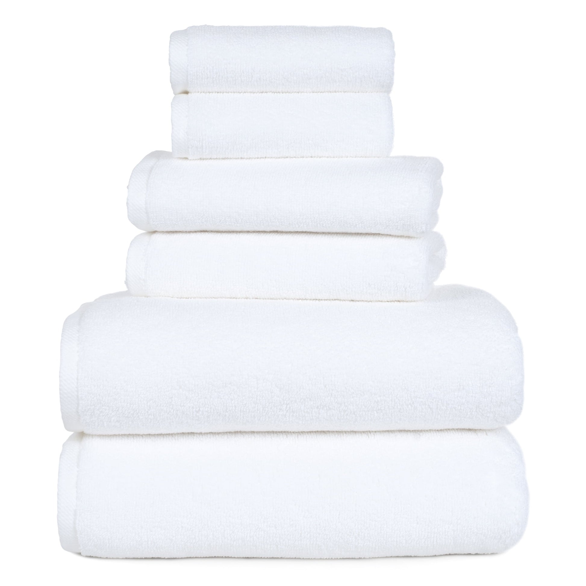 Somerset Home 6 Piece Cotton Bath Towel Set, White
