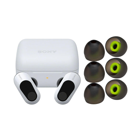 Sony INZONE Buds Truly Wireless Noise Canceling Gaming Earbuds (White) with Silicone Earbuds