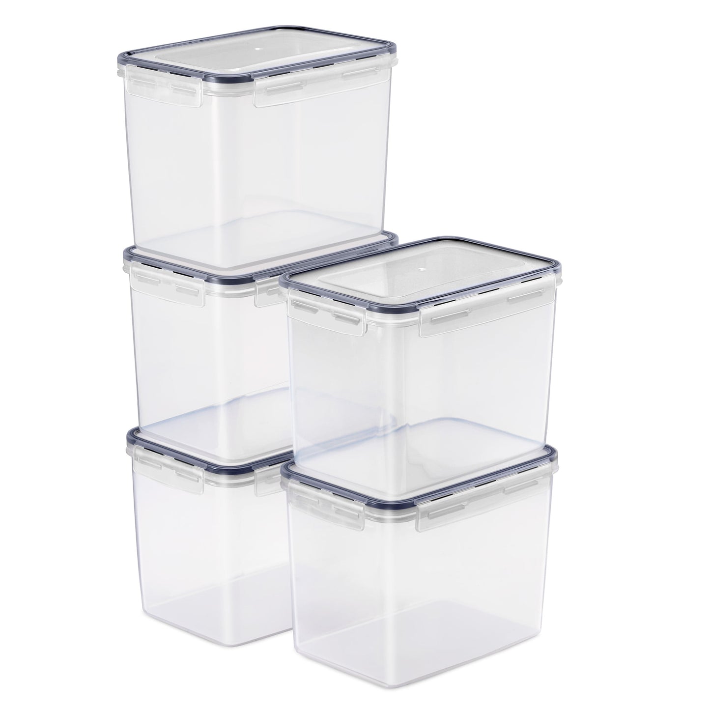 Sorbus Paquete de 5 (121oz/15vasos) Recipientes HermÃ©ticos para Almacenamiento de Alimentos - Tapas de Cierre de Cuatro VÃ­as Mantienen los Alimentos Frescos - Guarda Cereal, Pasta, Harina y MÃ¡s