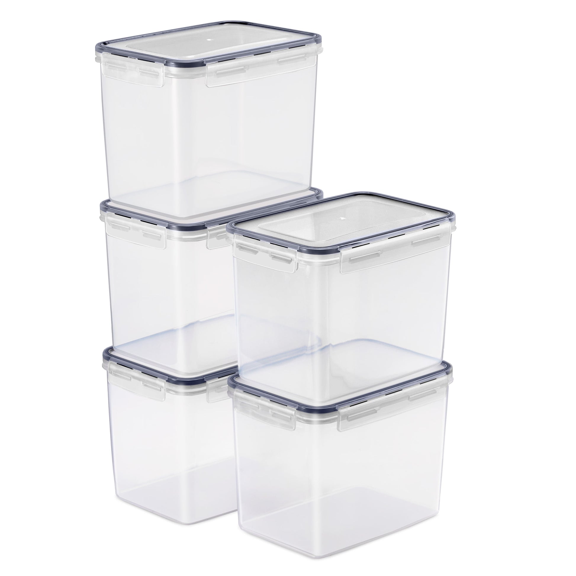 Sorbus Paquete de 5 (121oz/15vasos) Recipientes HermÃ©ticos para Almacenamiento de Alimentos - Tapas de Cierre de Cuatro VÃ­as Mantienen los Alimentos Frescos - Guarda Cereal, Pasta, Harina y MÃ¡s