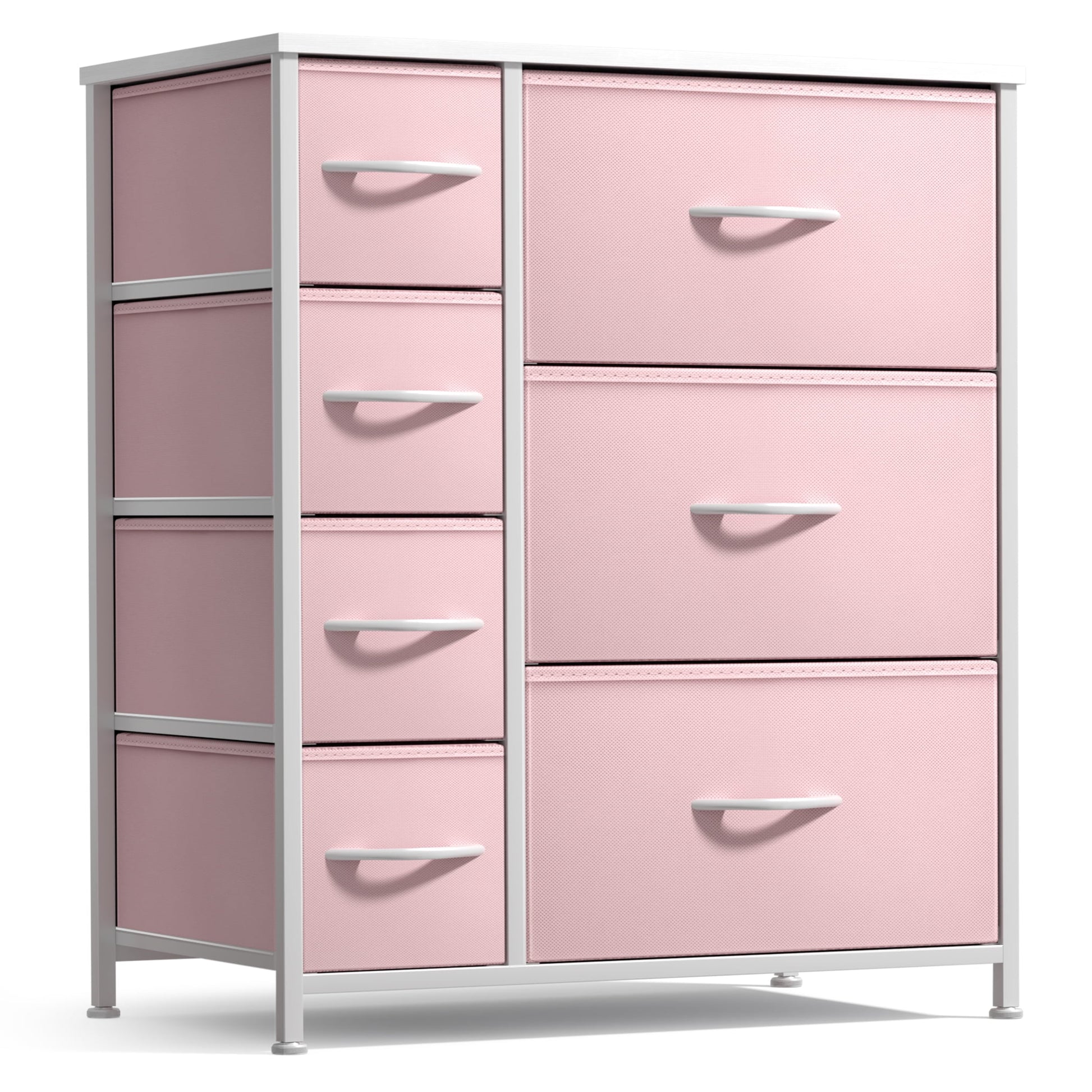 Sorbus CÃ³moda de 7 Cajones para Dormitorio Infantil con Contenedores de Tela Rosa