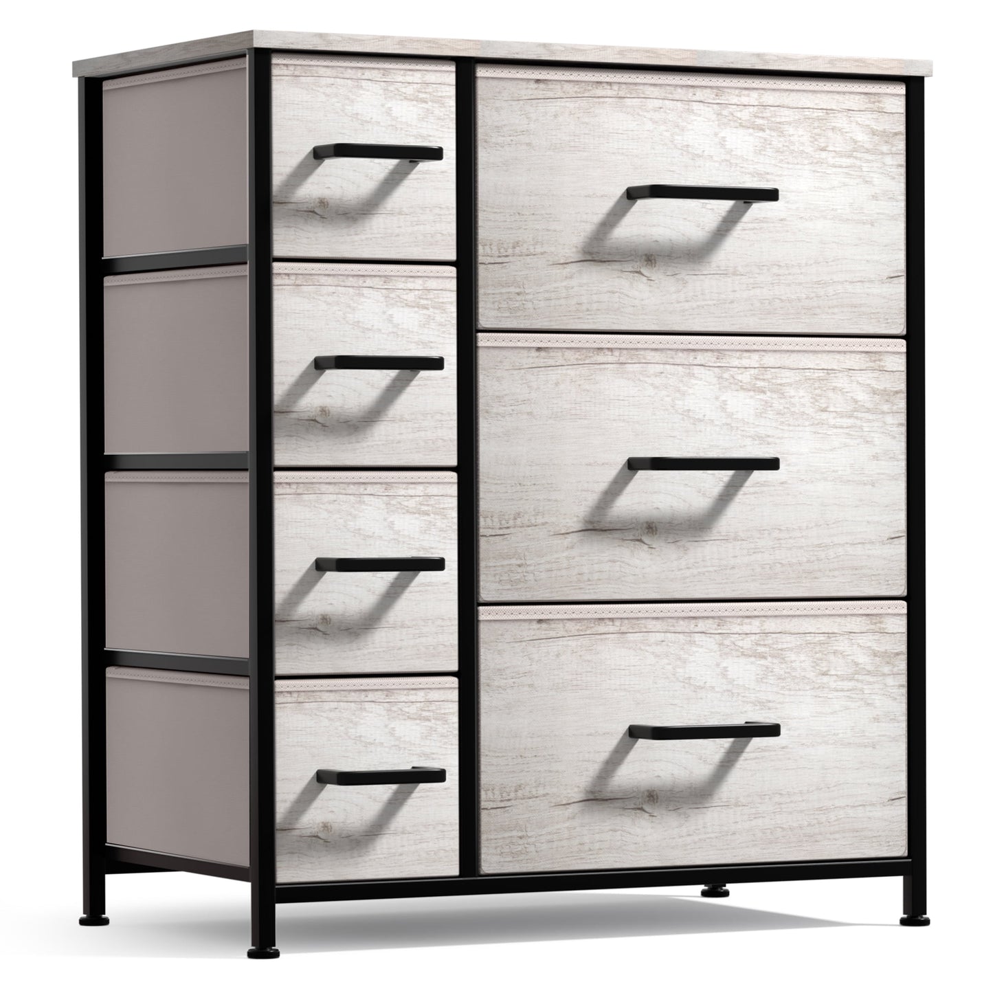 Sorbus 7 Drawer Dresser Storage Chest for Kids Bedroom with Fabric Bins Rustic Beige