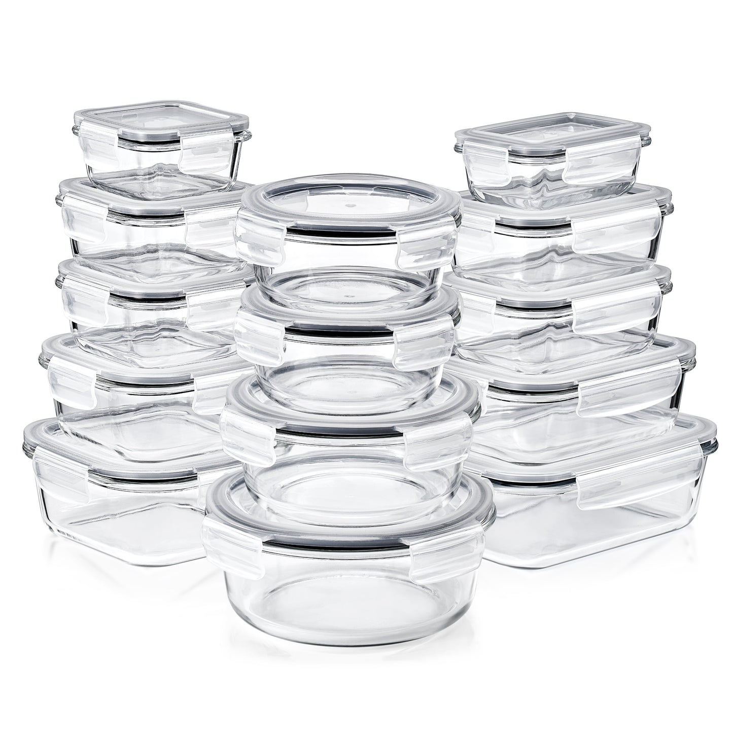 Sorbus Recipientes de Vidrio para PreparaciÃ³n de Comidas con Tapas HermÃ©ticas, Aptos para Horno Congelador Lavavajillas, Juego de 14 Piezas