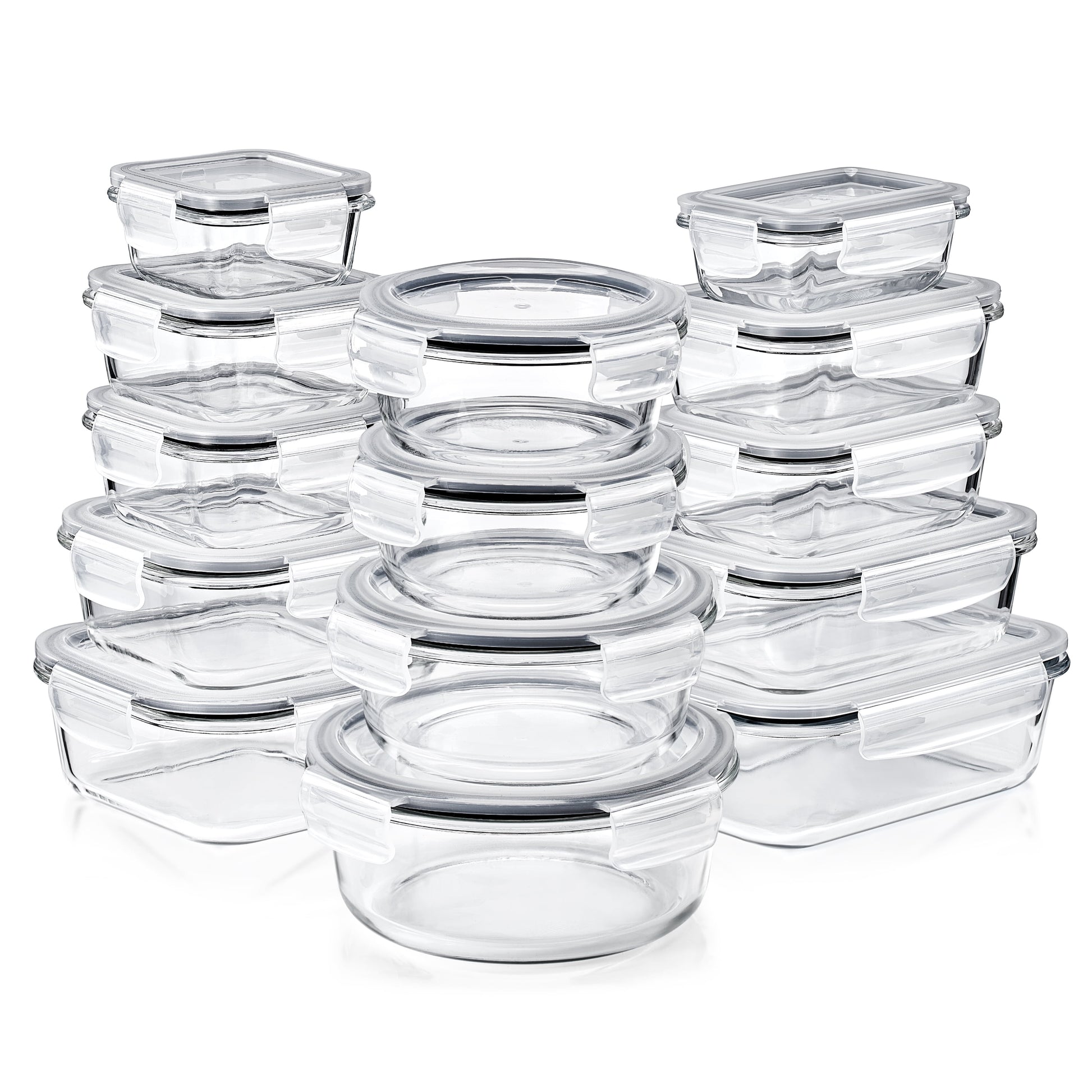 Sorbus Recipientes de Vidrio para PreparaciÃ³n de Comidas con Tapas HermÃ©ticas, Aptos para Horno Congelador Lavavajillas, Juego de 14 Piezas