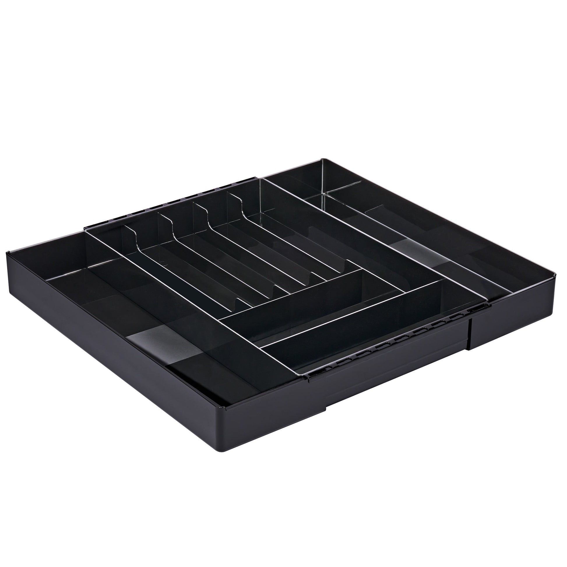 Sorbus Large Expandable Silverware Drawer Organizer â€“ Adjustable Utensil & Cutlery Tray, Black