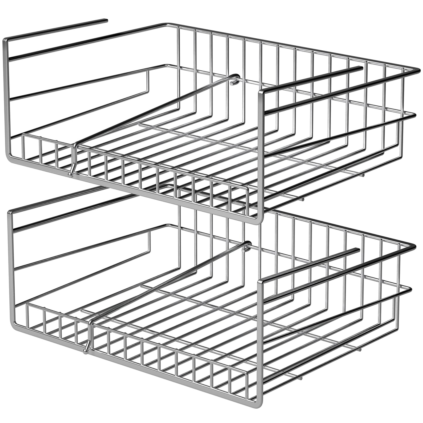 Sorbus Silver Under Cabinet Can Organizer â€“ Pantry Shelf for Canned Food Storage (2 pack)