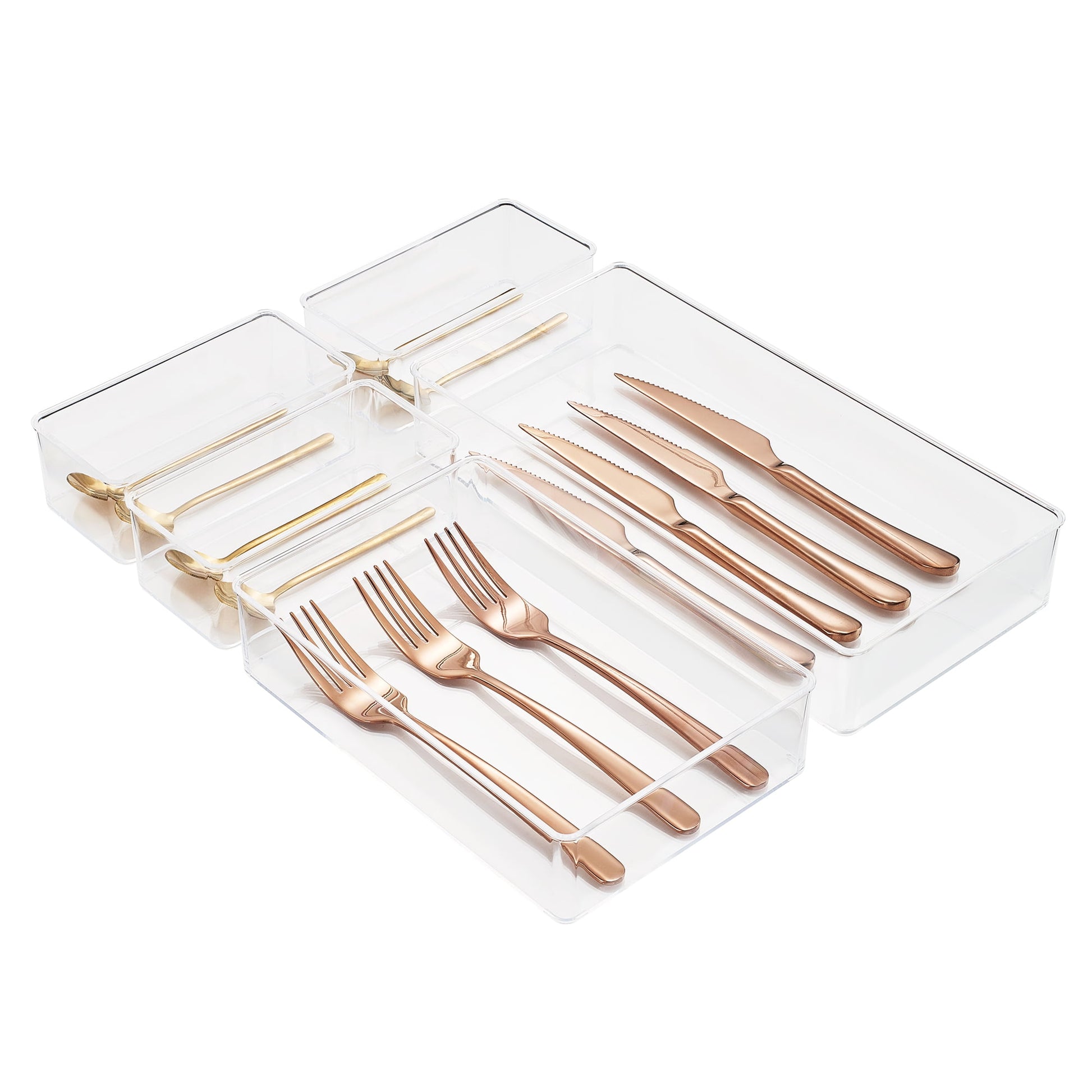 Sorbus organizer, Storage bin Drawer organizers for Kitchen, Kitchen Utensils, Bathroom, Office, Vanity, and more (5-Piece Set)