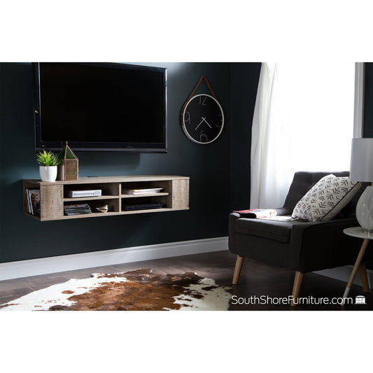 South Shore City Life 48" Wall Mounted TV Stand, Weathered Oak