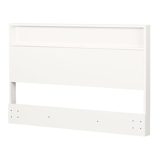 South Shore Kanagane Modern Full Headboard with Shelf, Pure White