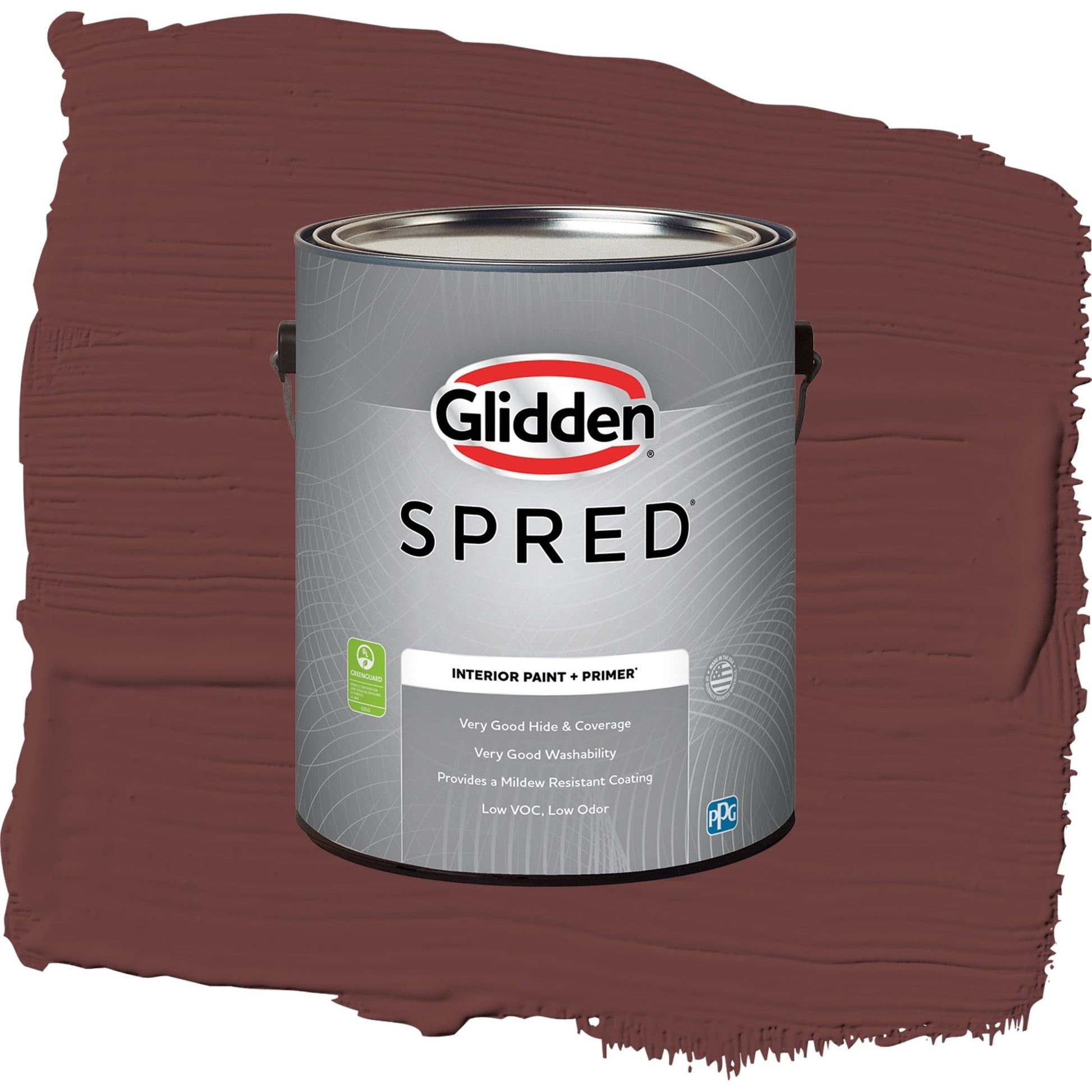 Spred Burgundy Wine Interior Paint + Primer Semi Gloss , 1 Gallon