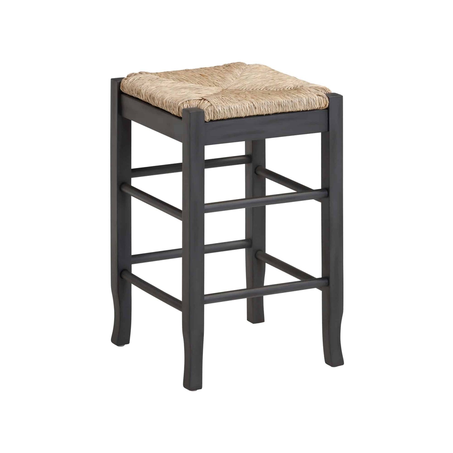Square Rush Backless Counter Stool â€“Â Charcoal Grey Finish
