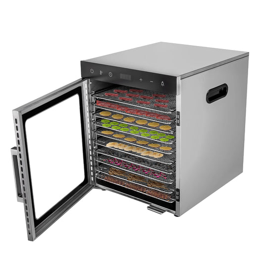 Stainless Steel Commercial Food Dehydrator 10 Tray Fruit Meat Jerky Timer