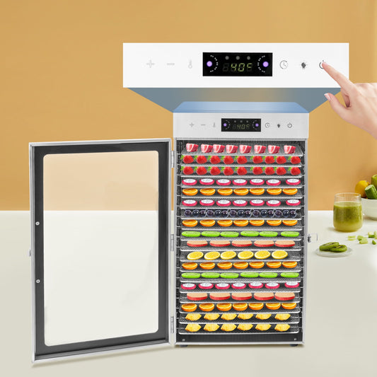 Stainless Steel Fruit Dryer Modern Silver Food Dehydrator Fruit Dryer Machine for Drying Flower Tea, Dried Fruits and Vegetables