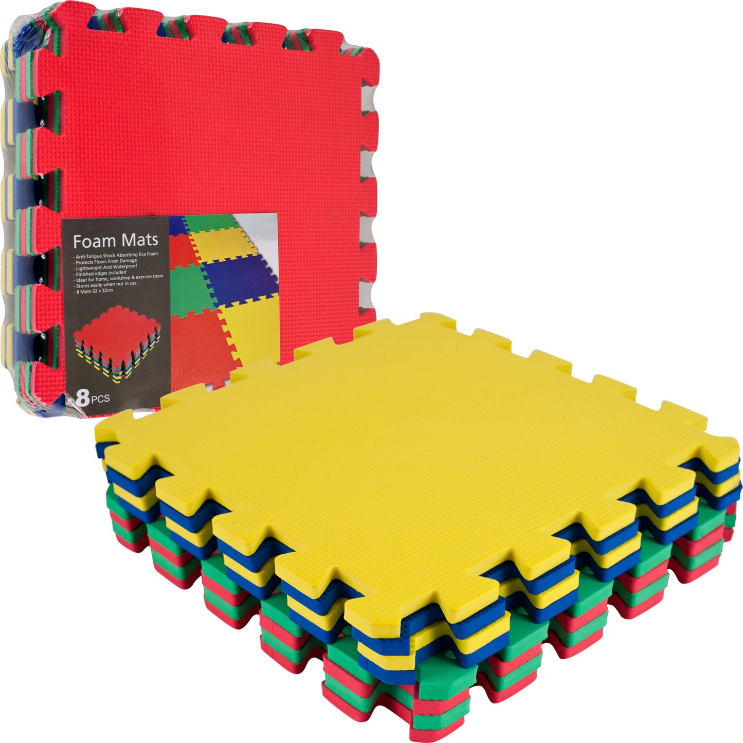 Stalwart 32 Piece Multi-Color Interlocking EVA Foam Mat 24.5 x 48 in